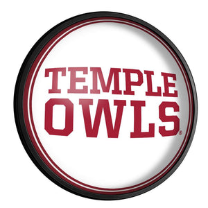 Temple Owls: Round Slimline Lighted Wall Sign - The Fan-Brand