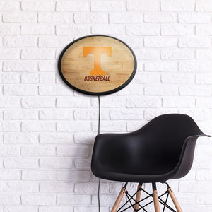 Tennessee Volunteers: Hardwood - Oval Slimline Lighted Wall Sign - The Fan-Brand