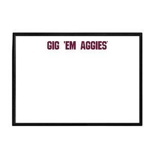 Texas A&M Aggies: Gig Em' Aggies - Framed Dry Erase Wall Sign - The Fan-Brand