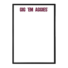 Load image into Gallery viewer, Texas A&amp;M Aggies: Gig Em&#39; Aggies - Framed Dry Erase Wall Sign - The Fan-Brand