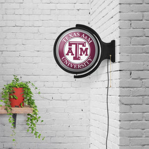 Texas A&M Aggies: Original Round Rotating Lighted Wall Sign - The Fan-Brand