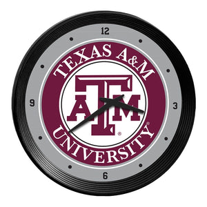 Texas A&M Aggies: Ribbed Frame Wall Clock - The Fan-Brand