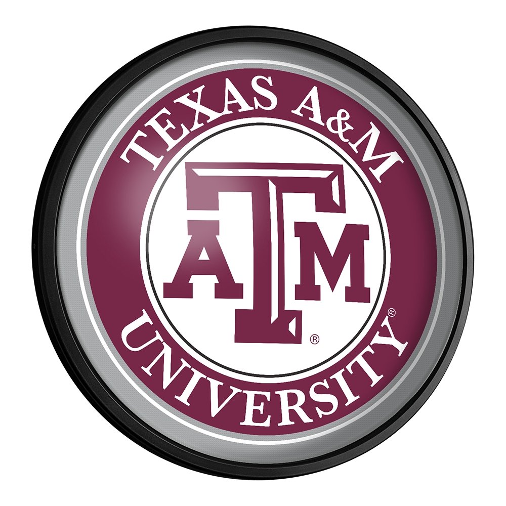 Texas A&M Aggies: Round Slimline Lighted Wall Sign - The Fan-Brand