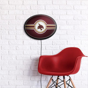 Texas State Bobcats: Oval Slimline Lighted Wall Sign - The Fan-Brand