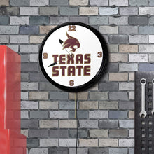 Load image into Gallery viewer, Texas State Bobcats: Retro Lighted Wall Clock - The Fan-Brand