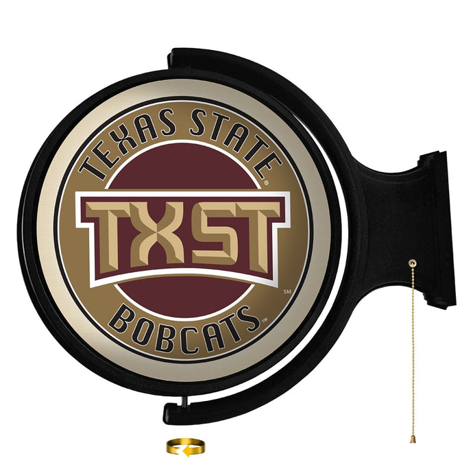 Texas State Bobcats: TXST - Original Round Rotating Lighted Wall Sign - The Fan-Brand