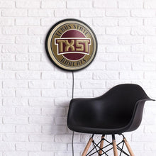 Load image into Gallery viewer, Texas State Bobcats: TXST - Round Slimline Lighted Wall Sign - The Fan-Brand