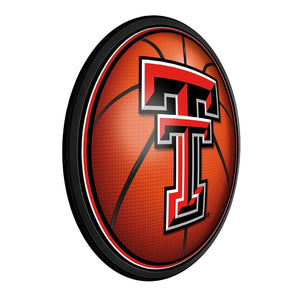 Texas Tech Red Raiders: Basketball - Round Slimline Lighted Wall Sign - The Fan-Brand