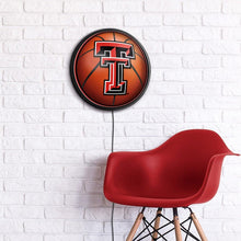 Load image into Gallery viewer, Texas Tech Red Raiders: Basketball - Round Slimline Lighted Wall Sign - The Fan-Brand