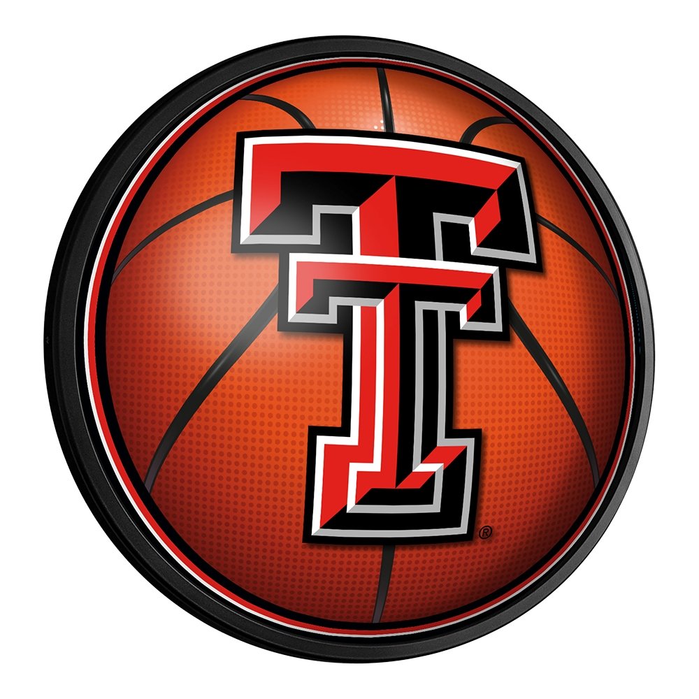 Texas Tech Red Raiders: Basketball - Round Slimline Lighted Wall Sign - The Fan-Brand