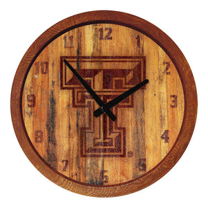 Texas Tech Red Raiders: Branded "Faux" Barrel Top Wall Clock - The Fan-Brand