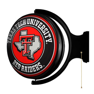 Texas Tech Red Raiders: Double Sided Original Round Rotating Lighted Wall Sign - The Fan-Brand