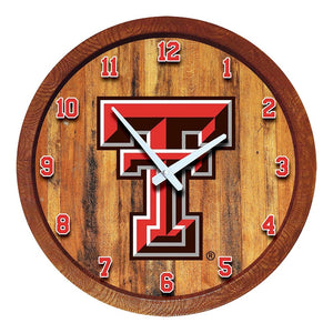 Texas Tech Red Raiders: "Faux" Barrel Top Wall Clock - The Fan-Brand