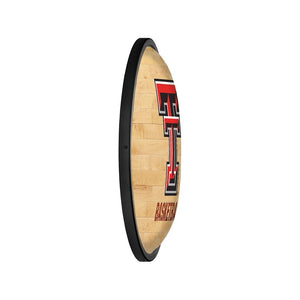 Texas Tech Red Raiders: Hardwood - Oval Slimline Lighted Wall Sign - The Fan-Brand