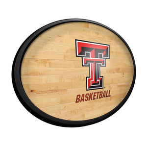 Texas Tech Red Raiders: Hardwood - Oval Slimline Lighted Wall Sign - The Fan-Brand