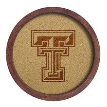 Load image into Gallery viewer, Texas Tech Red Raiders: Logo - &quot;Faux&quot; Barrel Framed Cork Board - The Fan-Brand