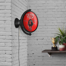 Load image into Gallery viewer, Texas Tech Red Raiders: Masked Rider - Original Oval Rotating Lighted Wall Sign - The Fan-Brand