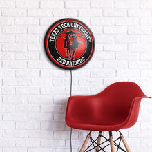 Load image into Gallery viewer, Texas Tech Red Raiders: Masked Rider - Round Slimline Lighted Wall Sign - The Fan-Brand