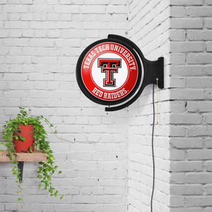 Texas Tech Red Raiders: Original Round Rotating Lighted Wall Sign - The Fan-Brand