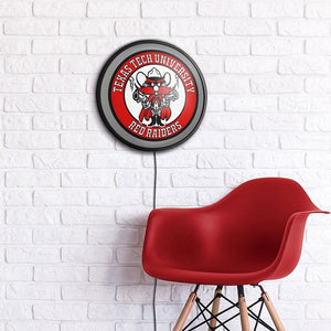 Texas Tech Red Raiders: Raider Red - Round Slimline Lighted Wall Sign - The Fan-Brand