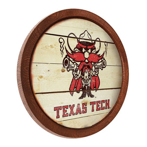 Texas Tech Red Raiders: Raider Red - Weathered "Faux" Barrel Top Sign - The Fan-Brand