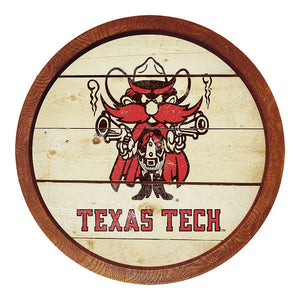 Texas Tech Red Raiders: Raider Red - Weathered "Faux" Barrel Top Sign - The Fan-Brand