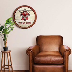 Texas Tech Red Raiders: Raider Red - Weathered "Faux" Barrel Top Sign - The Fan-Brand