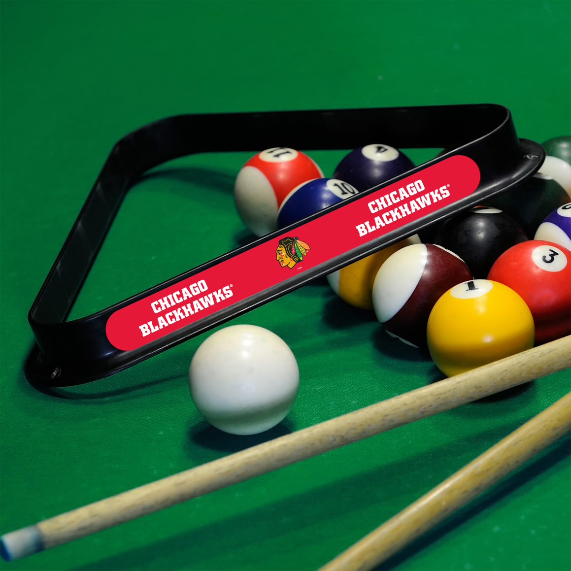 Chicago Blackhawks Plastic 8-Ball Rack