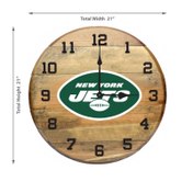 New York Jets Oak Barrel Clock