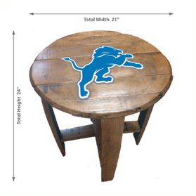 Detroit Lions Oak Barrel Table