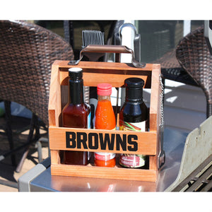 Cleveland Browns Wood BBQ Caddy