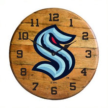 Load image into Gallery viewer, Seattle Kraken Oak Barrel Clock