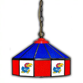 Kansas Jayhawks 14-in. Stained Glass Pub Light