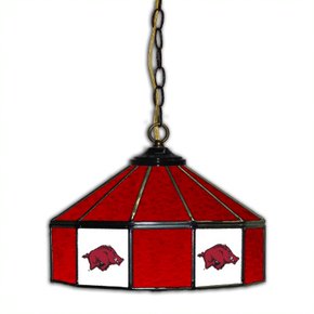 Arkansas Razorbacks 14-in. Stained Glass Pub Light