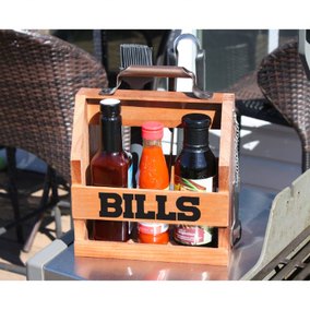 Buffalo Bills Wood BBQ Caddy