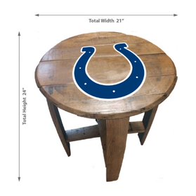Indianapolis Colts Oak Barrel Table