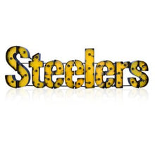 Load image into Gallery viewer, Pittsburgh Steelers Lighted Recycled Metal Sign