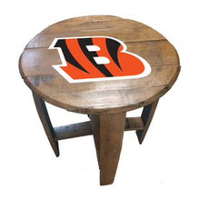Load image into Gallery viewer, Cincinnati Bengals Oak Barrel Table