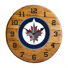 Load image into Gallery viewer, Winnipeg Jets Oak Barrel Clock
