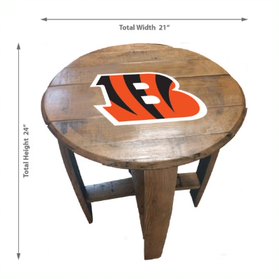 Cincinnati Bengals Oak Barrel Table