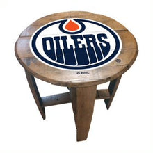 Load image into Gallery viewer, Edmonton Oilers Oak Barrel Table