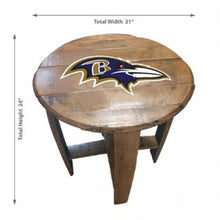 Load image into Gallery viewer, Baltimore Ravens Oak Barrel Table
