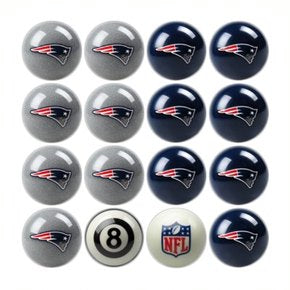 New England Patriots Billiard Balls with Numbers