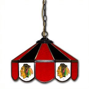 Chicago Blackhawks 14-in. Stained Glass Pub Light