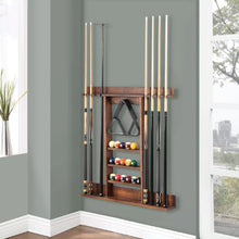 Load image into Gallery viewer, HB Home Reclaimed Brown Billiards Wall Rack