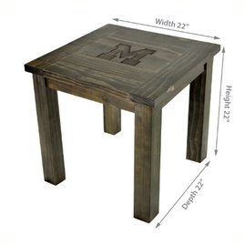 Michigan Wolverines Reclaimed Side Table