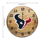 Houston Texans Oak Barrel Clock