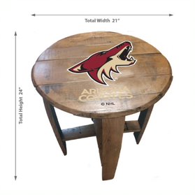 Arizona Coyotes Oak Barrel Table