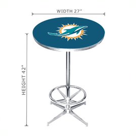 Miami Dolphins Chrome Pub Table