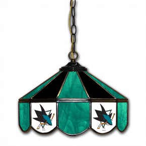San Jose Sharks 14-in. Stained Glass Pub Light